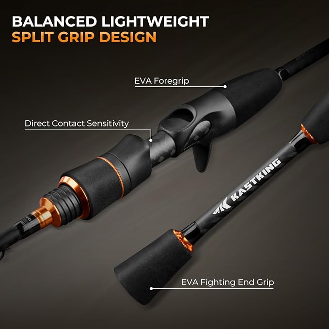 KastKing Zephyr Finesse Fishing Rods | IM6 Graphite, Extra Twin-Tip, 3pc Travel Design, Ultra-Light Lure Casting, Stainless Steel Guides with Zirconium Rings