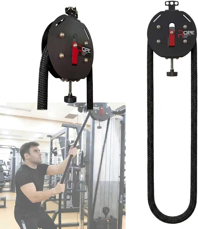 Portable Endless Rope Trainer, Cable Pulley System with Adjustable Resistance - Home Gym Fitness Equipment for Upper Body Strength Training, Back & Arms, Suspension Design for Full Body Pull Exercises