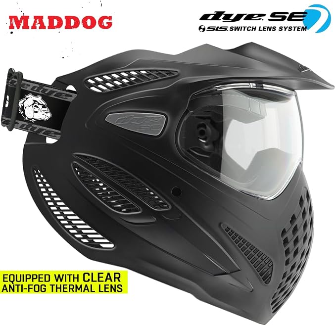 Maddog Dye SE Special Edition Paintball Mask Goggle System | Replaceable SLS Thermal Dual-Pane Anti Fog Lens | Adjustable Full-Face Safety Certified Protection