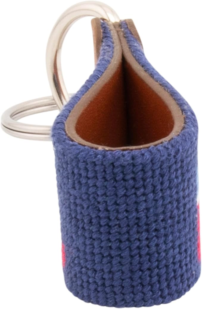 Leather Hand-Stitched Needlepoint Key Fob or Key Chain