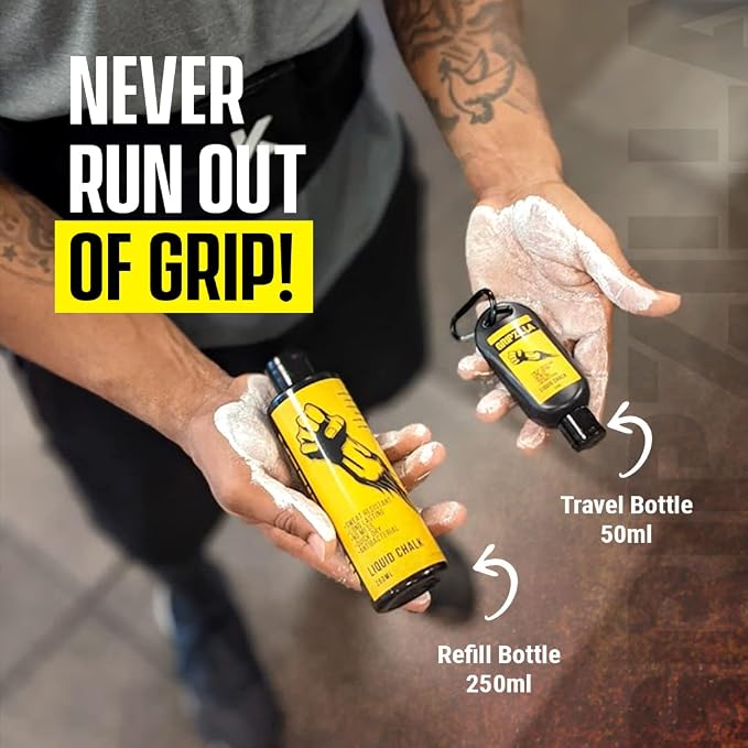 GRIPZILLA Liquid Chalk Kit Gym Chalk for Weight Lifting, Rock Climbing, Pole Grip, Bouldering, Powerlifting, Ball, Gymnastics, Sports, and Workout - Package May Vary