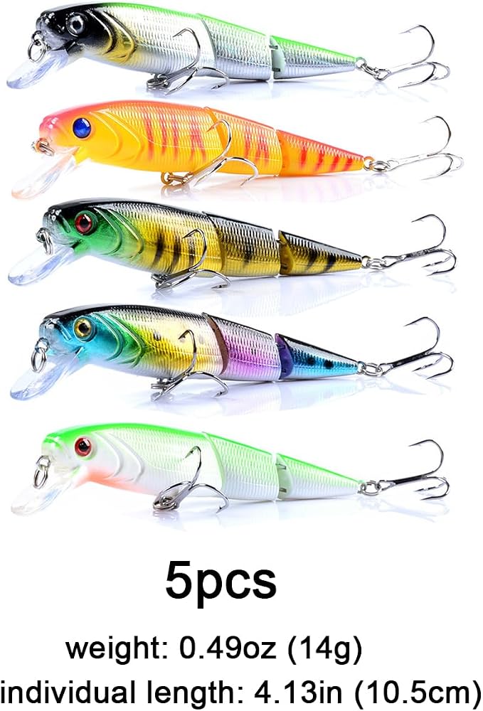 Fishing Lures Kit Minnow Popper Crank Baits Freshwater Bass Fishing Baits Set