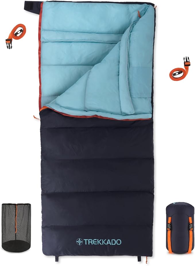 DuraHike Lightweight Camping Sleeping Bag for Adults — Roomy Rectangular Comfort, Secure Pad Attachment, Compact & Packable, 10°C / 50°F Comfort