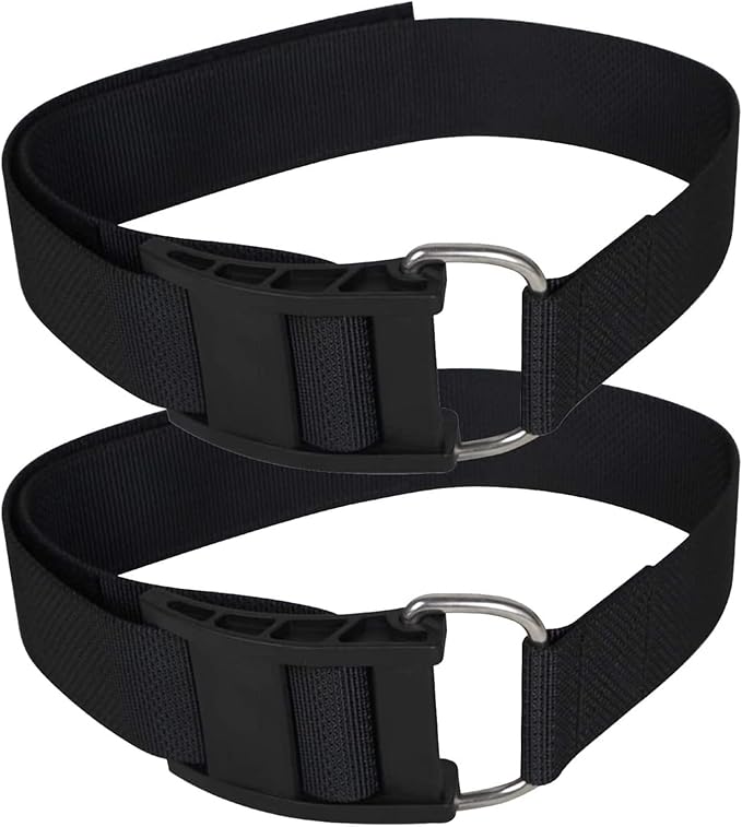 Scuba Diving BCD Tank Band, Adjustable and Durable Dive Tank Strap with Cam Buckles and Non-Slip Pads for Underwater Diving, 2 Pack