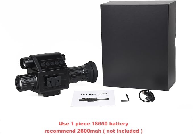 Digital Night Vision Monocular, IR Illuminator 850nm Night Vision Rifle Scope for Night Watching & Observations, 4X Digital Zoom, Save Photos & Videos with 32GB TF Card
