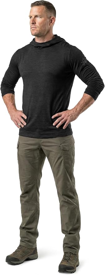 CQR Men's UPF 50+ Sun Protection Long Sleeve Quick Dry Athletic Shirts, Stretch Running Workout Hiking T-Shirts