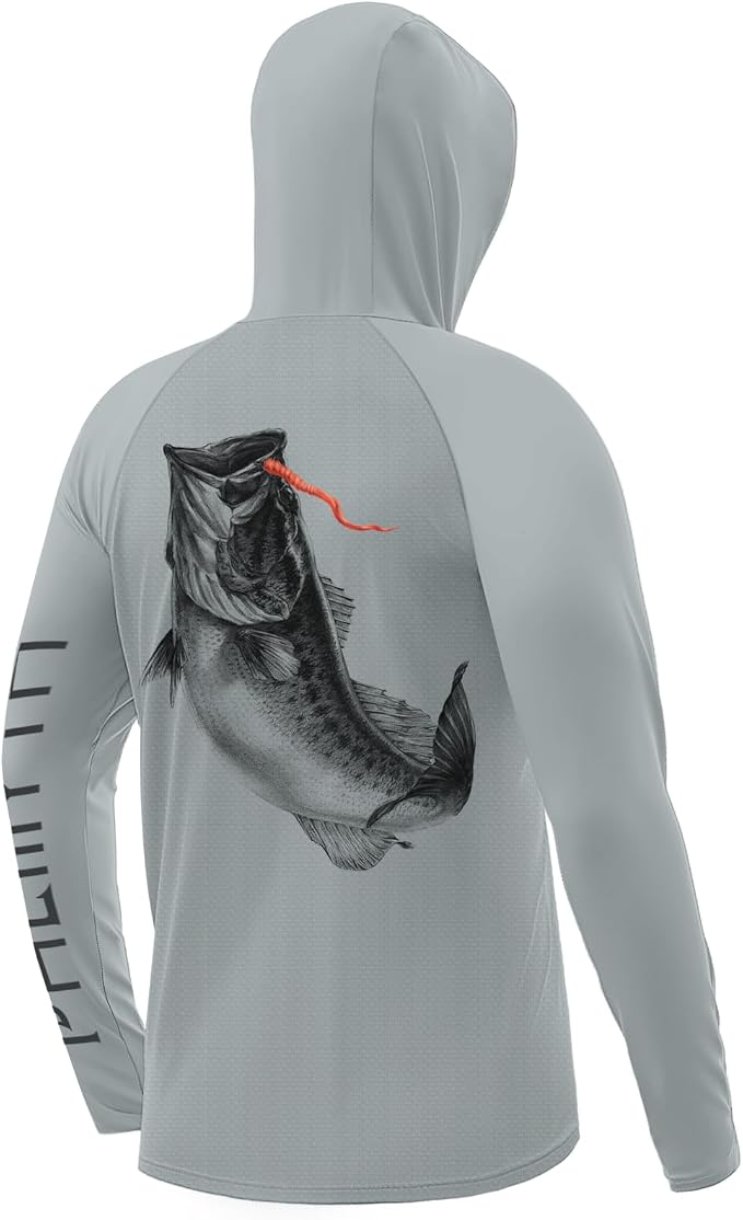 Palmyth Men's Fishing Hoodie Shirt UPF 50+ Quick-Dry Breathable Long Sleeve | Long Sleeve Fishing Shirt, UPF 50+ Sun Protection, Quick-Dry Fabric, Breathable Mesh Back, Built-in Face Mask, 4-way Stretch