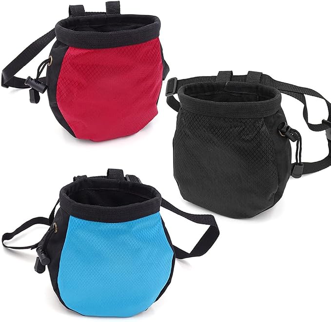 Climbing Chalk Bag for Rock Climbing - with Chalk Ball - Adjustable Black Chalk Bag Bouldering for Rock Climbing Equipment