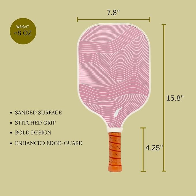 Inscribe Premium Pickleball Paddle – Single or 2 Pack Set – Fiberglass Surface, Polypropylene Honeycomb Core, Lightweight with Comfort Grip for Men & Women
