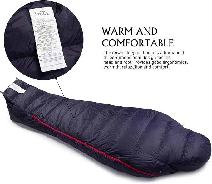 Ultralight Mummy Down Sleeping Bag 650 Fill Power Duck Down Suits for 32 Degree F for Camping Hiking Backpacking