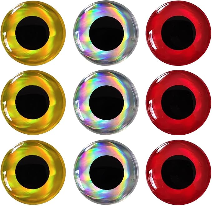900pcs Assorted 3D Simulation Laser Fishing Lure Eyes Artificial Fish Eyes for Fishing Lure 8mm 10mm 12mm