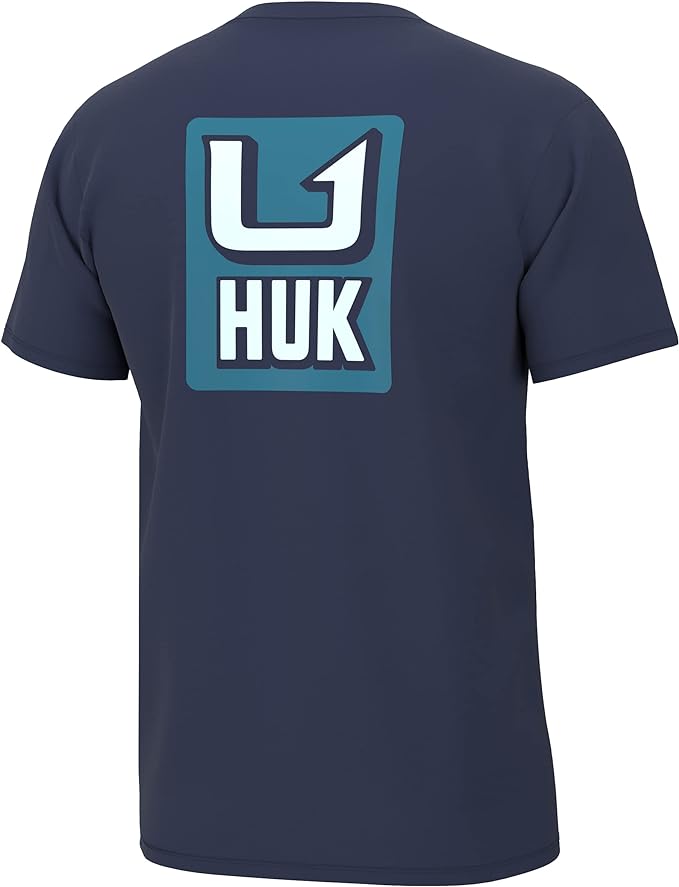 HUK Mens Performance Fishing Logo Tee, Short Sleeve T-Shirt for Men