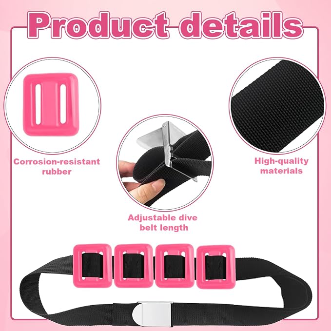 4 Pcs Scuba Weight Belt,Dive Weight Belt,Nylon Coated Dive Weights Block,2.2LB Scuba Weights,Freediving Weighted Dive Belts with Metal Block Buckle for Free Diving Spearfishing