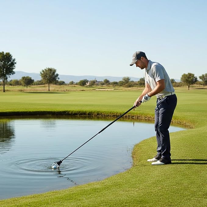 Golf Ball Retriever with Telescopic Design 15ft Reach | Golf Ball Picker for Water Hazards - Pick Up Your Golf Balls in Style