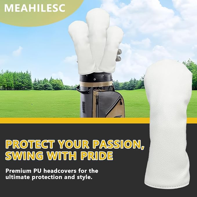 Golf Accessories Golf Club Covers for Driver, Fairway, Hybrids - Golf Driver Headcover/Golf Fairway Wood Head Cover/Hybrid Headcover for Men/Women Golfer