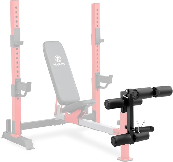 Marcy Deluxe Olympic Weight Bench with Adjustable Back & Bar Catch & Optional Arm Curl, Leg Developer, Lat Tower Attachments (Sold Separately), Personal Home Gym for Strength Training, Weightlifting