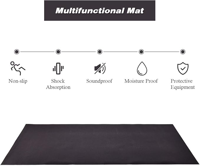 Goplus Thicken Treadmill Mat for Hardwood Floors High Density Waterproof PVC, Floor Protector Pad for Exercise Equipment for Home and Gym Use, Large Size