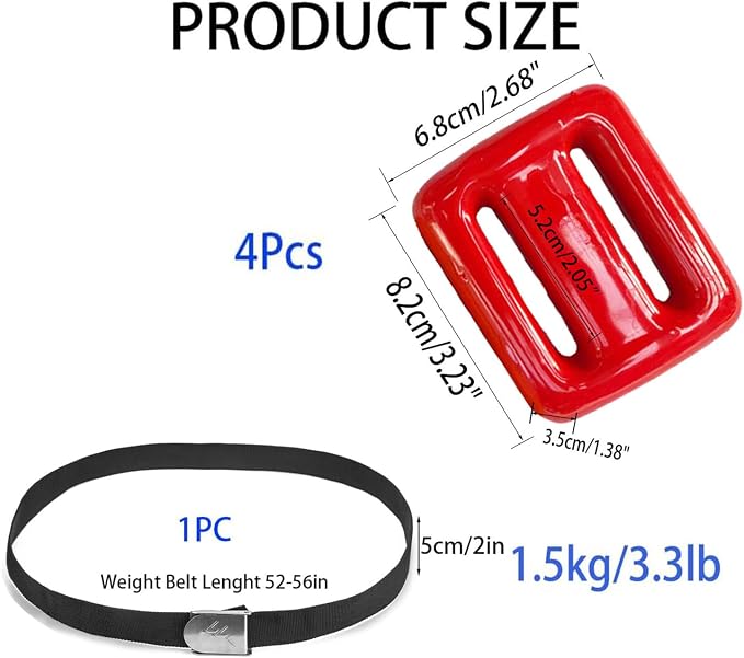 Dive Weights for Scuba Diving Weight Belt(1lb-4.4lb / 0.5kg-2kg),Vinyl Scuba Weights, Coated Dive Weights,Coated Lead Diving Weights, Dive Belt Weights for Freediving, Spearfishing