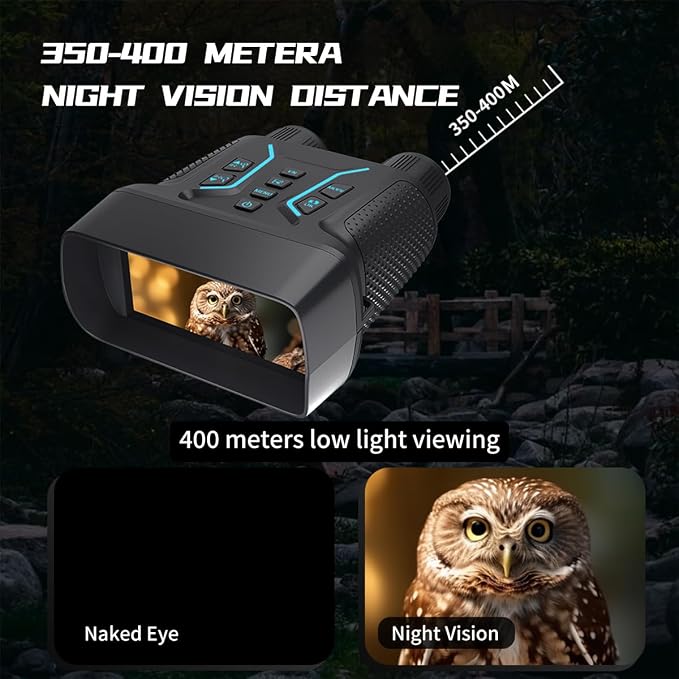 Night Vision Goggles & Night Vision Binoculars with Grip,4K UHD Video,36MP Image,4.5″HD Screen,8X Digital Zoom,400m Range–Perfect for Hunting,Camping&Wildlife Observation