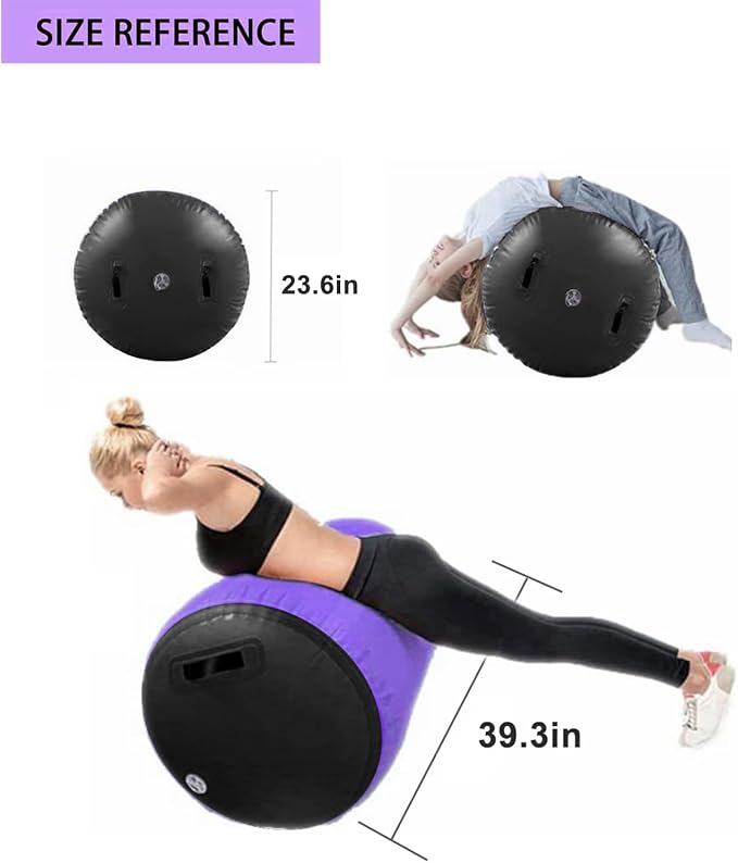 Gymnastics Air Roller Air Barrel Inflatable Tumbling Mat,Back Handspring Training Mats For Home Use, Gym Training, Cheerleading With Electric Pump
