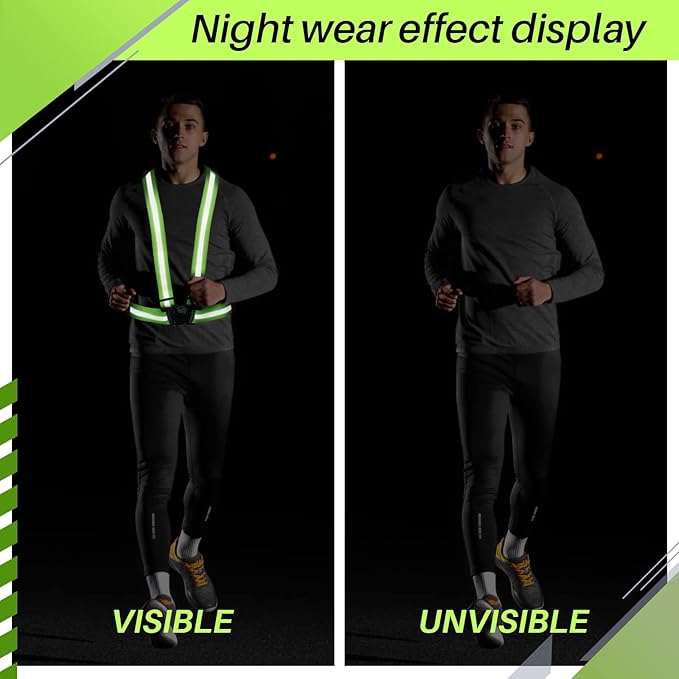 Hercicy Reflective Running Vest Reflective Running Shirt with Safety Straps High Visibility Construction Vest for Night Cycling Hiking Jogging Dog Walking