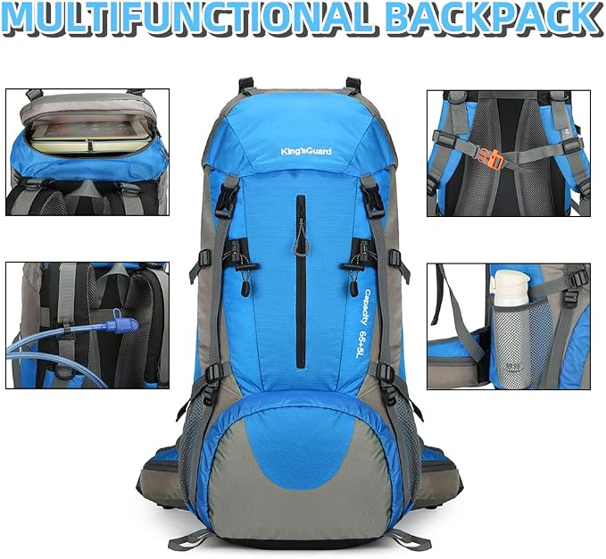 70L Camping Hiking Backpack with Rain Cover Waterproof Backpacking Backpack for Hiking Treeking Climbing Outdoor