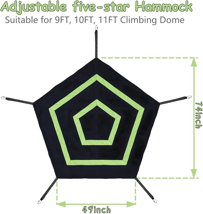 JYGOPLA 6.2-Foot Outdoor Dome Climber Accessories for 9/10/11FT Climbing Dome, 49x74 Inch Waterproof Accessory with Carabiner, Holds 350 Lbs