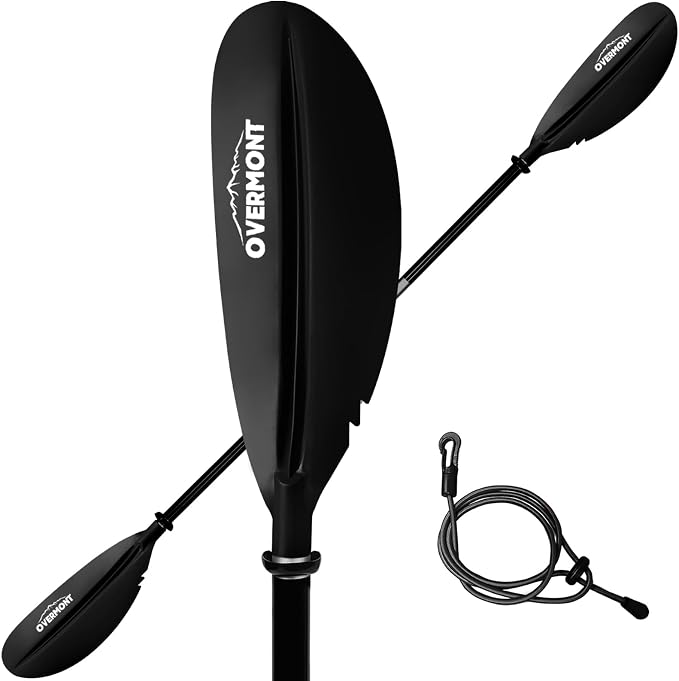 Overmont Kayak Paddles with Leash - Heavy Duty Aluminum Alloy Shaft Boating Oar for Kayaking Boating Canoeing 218cm/86in - 230cm/90.5in - 241cm/95in