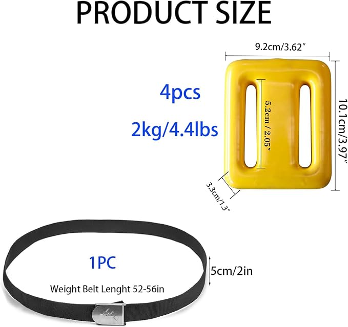 Dive Weights for Scuba Diving Weight Belt(1lb-4.4lb / 0.5kg-2kg),Vinyl Scuba Weights, Coated Dive Weights,Coated Lead Diving Weights, Dive Belt Weights for Freediving, Spearfishing