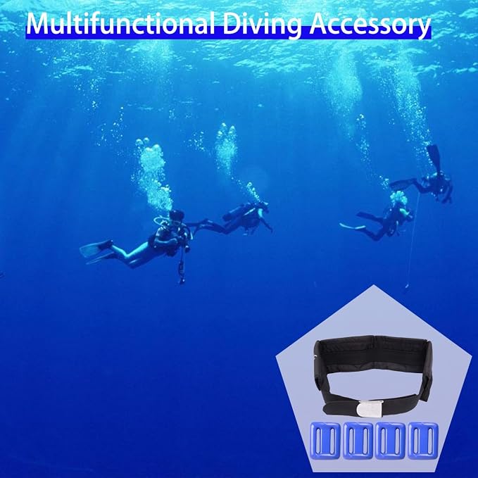 Vinyl Coated Diving Weights-4pcs 1.1-4.4 lbs Dive Weights with 4 Pocket Scuba Weight Belt with Quick Release Buckle,Used for Freediving, Spearfishing & Scuba Diving-Fit for Waist 32" to 52"
