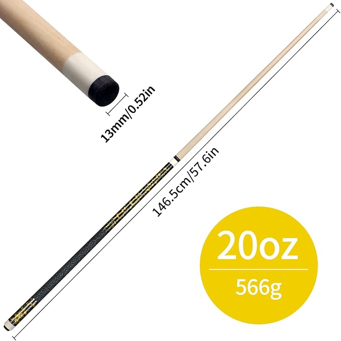 Kmise Pool Stick Set of - 58" Pool Cue Stick, Canadian Maple Professional Billiards Pool Cue, Pool Sticks for Adults, 18~21oz Multiple Colors