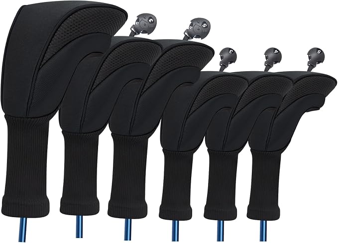 Wood Headcover Golf Club Covers Driver Headcovers Nylon Head Covers Designed to Fit All Woods - 3/4/5/6 Pack/Set Golf Accessories Suitable for Men and Women