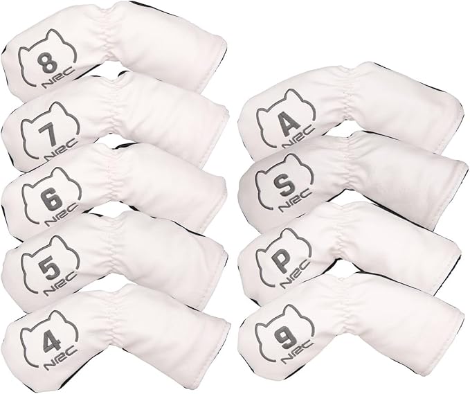 9pcs/Set Akita Dog Design Golf Club Iron Head Covers 4-9,P,S,A Fit Right Hand Irons