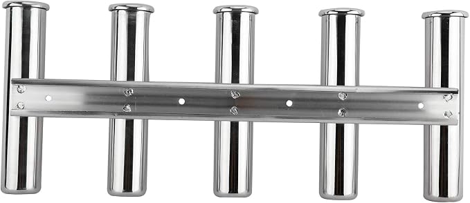 YaeMarine Fishing Rod Holder 316 Stainless Steel Fishing Rod Rack 3Tube/4Tube/5Tube/6Tube Mirror Finish for Marine Boat Yacht Camper