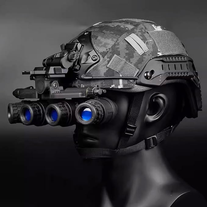 GPNVG 18 Night Vision Goggles Dummy Model with NVG Mount, Tactical Four-Tube Binocular Night Vision for Tactical Helmet NVG Mount, Cosplay Prop, CS Game,No Function (Black)