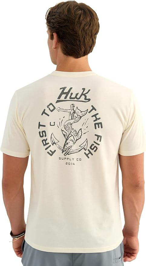 HUK Mens Fishing Graphic Tee, Performance Short Sleeve, Quick-Dry