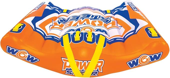 WOW Sports Power Steer Towable Tube - 1-2 Person - 340 lb Capacity - Steerable - For Boating - Youth & Adults