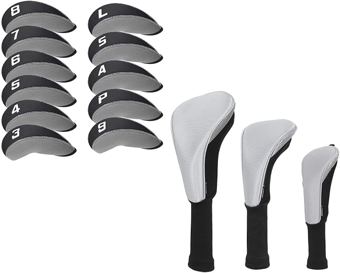 Craftsman Golf 11pcs/Set Neoprene Iron Headcover Set+3pcs/Set Driver Fairway Hybrids Headcover