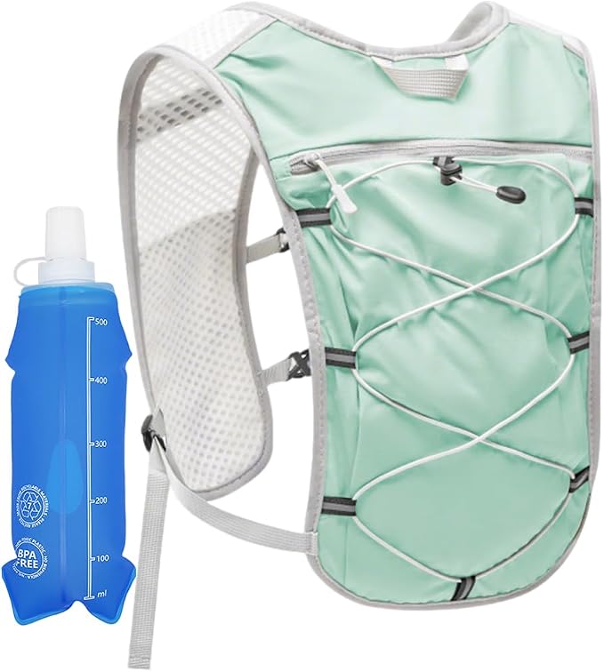 Hydration Backpack Lightweight Running Vest for Women Men with 500ml Soft Flask Hiking Daypack