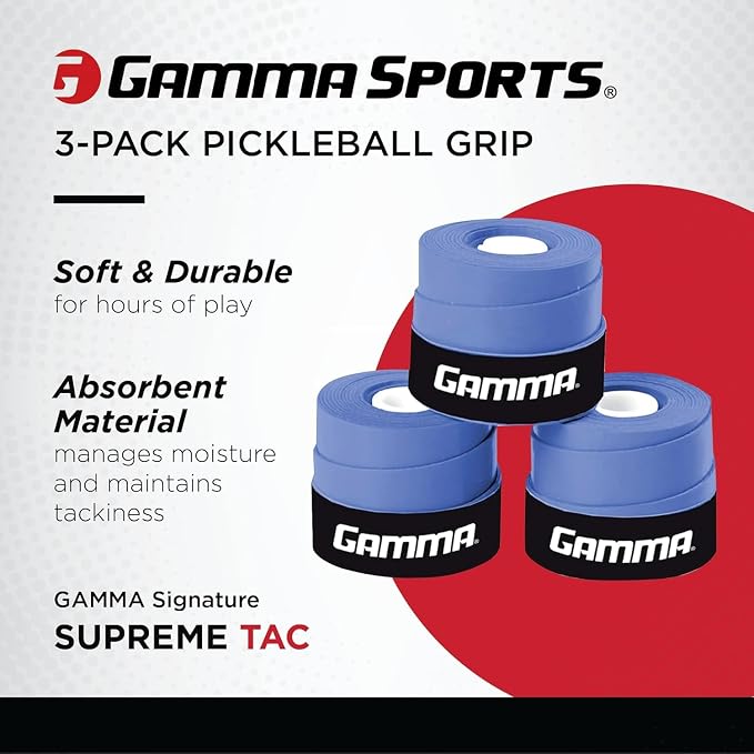 Gamma Sports Supreme Overgrip for Tennis, Pickleball, Squash, Badminton, and Racquetball Racquets, Multiple Pack Sizes and Colors