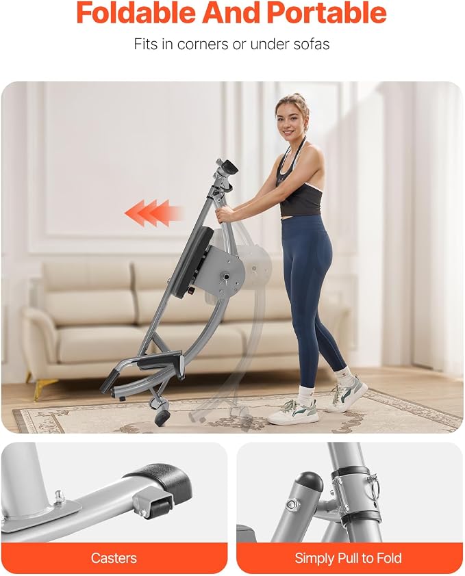 VEVOR AB Workout Machine, Ab Workout Equipment at Home Gym, Core & Abdominal Trainers for Women, 440 lbs Weight Capacity Strength Training Ab Cruncher, Foldable Adjustable Fitness Exerciser
