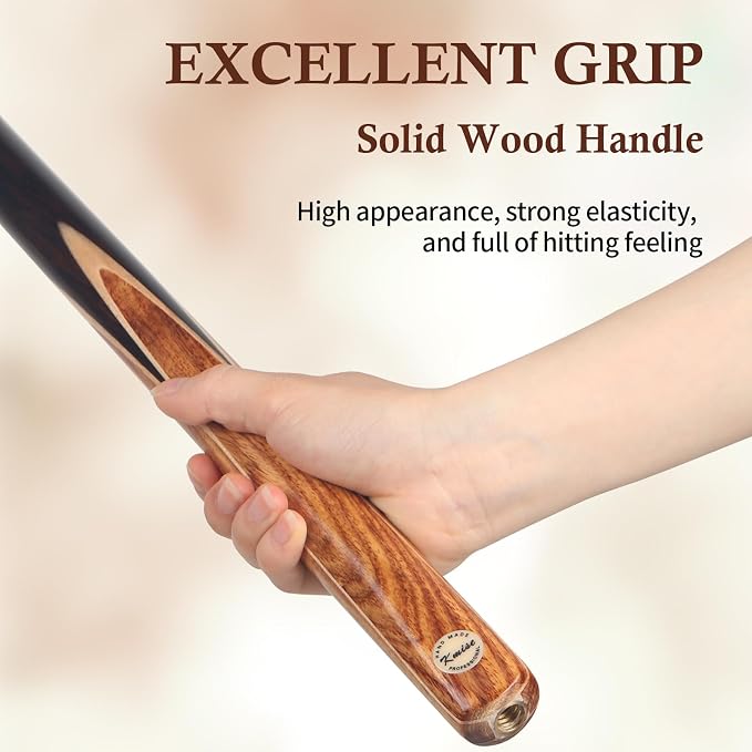Kmise 57 inch Pool Cue, 19oz Cue Stick with 9.5mm Professional Tip, Handcraft, Made of Chacate Preto Wood, Bar or House Use for Men or Women, Pool Sticks for Adults