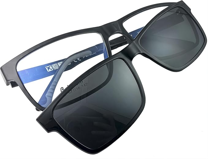 Circleperson Clip on Sunglasses for Men Magnetic glasses 2 in 1 Polarized Big Size 57-16-142
