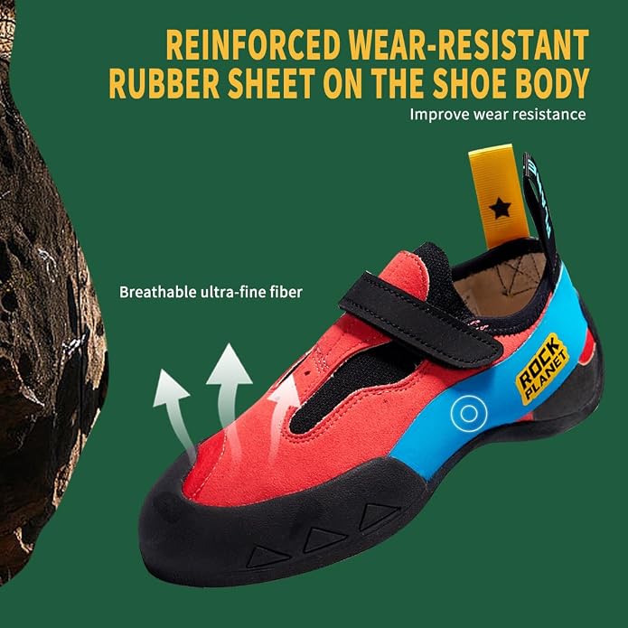 Climbing Shoes Men Lightweight Strong Anti-Slip Indoor Outdoor Rock Climbing Gym Training Beginner to Pro Performance