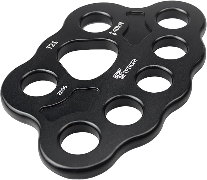 30kN/40kN Rigging Plate, Aluminum Anchor Multiplier Plate, Force Divider Plate Bear, Climbing Descender Connector Gear for Hammock Firefighting Arborist Rock Climbing Rescue Cave Yoga Rappel