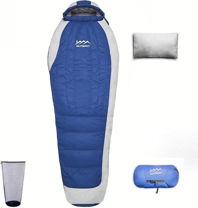 Down Sleeping Bag with Pillow, 0°F 20°F 32°F Regular and XL Compact Lightweight Sleeping Bag for Adults,Teens Backpacking,Camping and Hiking Outdoor