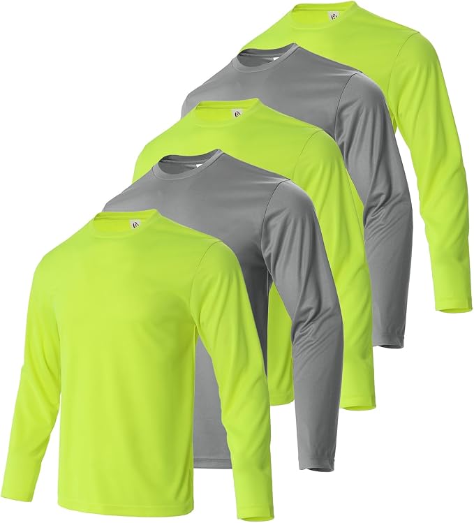 Mens Long Sleeve T-Shirts Casual Crew Neck Tee Shirt Summer Soft Running Swimming Cycling Fishing Tops