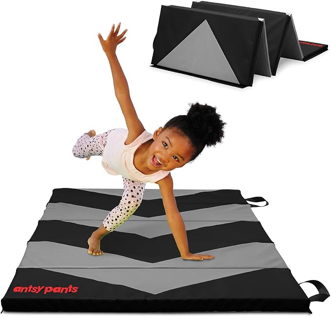 Antsy Pants Tumbling Mat for Kids – Gymnastics Mat, Easy to Clean, Sturdy, Foldable Tumbling Mats, Padded, Lightweight, Portable, Gymnastics Equipment for Active Play