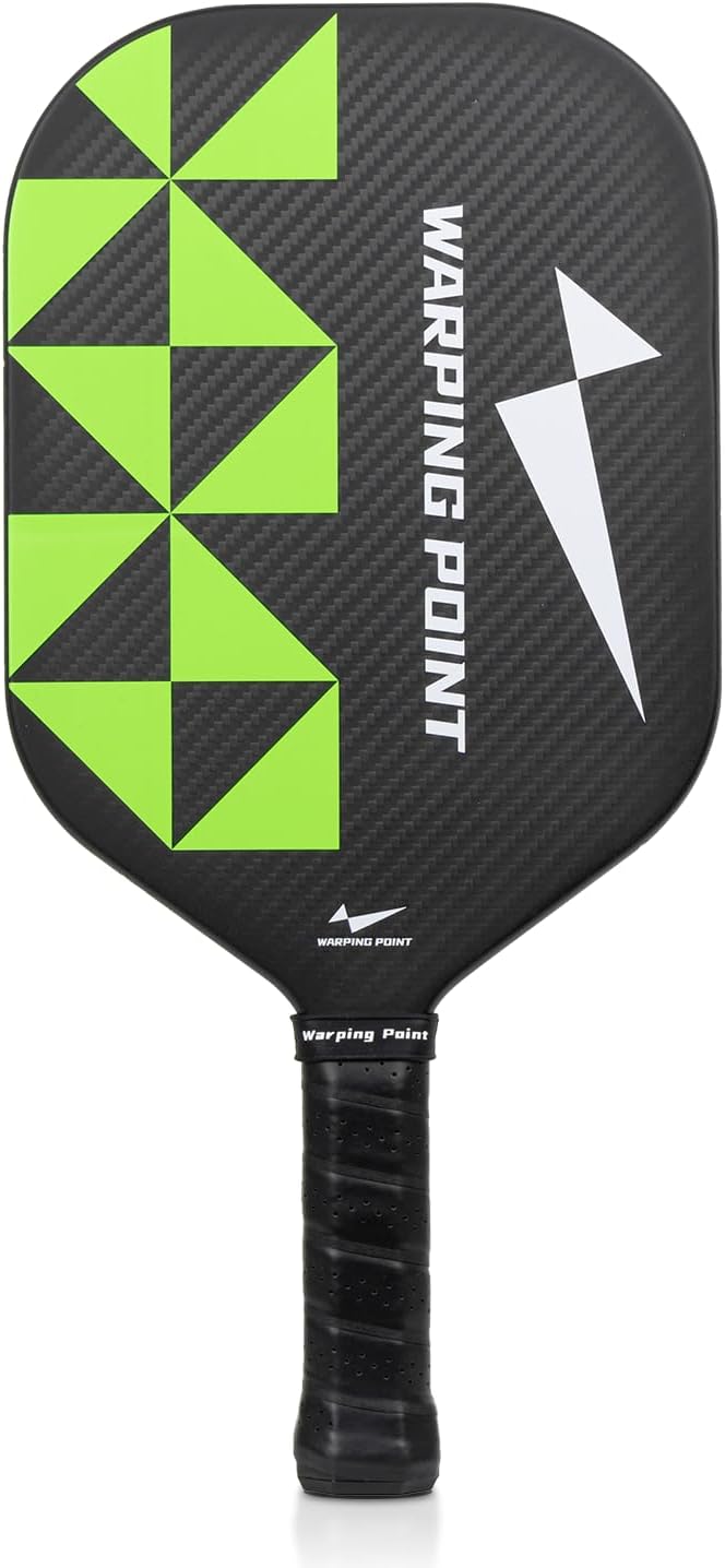 Warping Point Pickleball Paddle, Carbon Fiber Paddle with Endura Friction Surface, Polymer Honeycomb Core, Design for Ultimate Spin & Power, Large Sweet Spot & Contro, USAP Approved