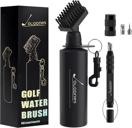 Golf Club Cleaning Kit Durable Golf Water Brush Sturdy Groove Sharpener with 3 Replaceable Heads Sharp Stainless Steel Blade for deep Cleaning Work on Most Wedges and Irons（Detachable Blade）